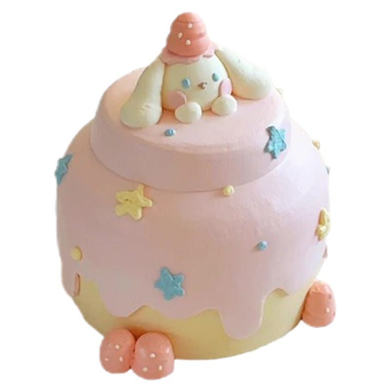 Peach-capped little white dog