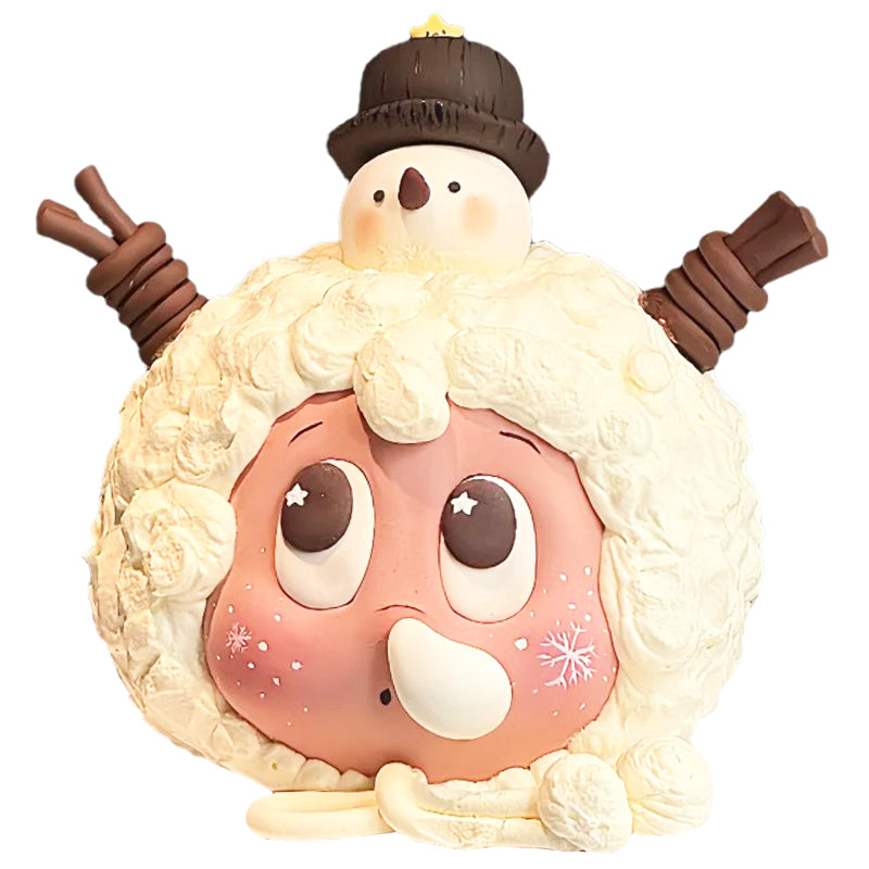 A snowman with a runny nose