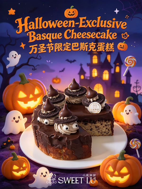 Halloween Oreo Chocolate Basque Cheesecake 万圣节奥利奥巧克力巴斯克芝士蛋糕