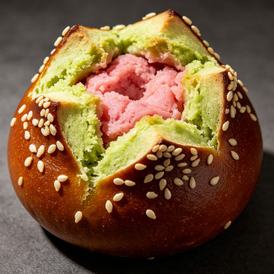 2pcs x Matcha Raspberry Pretzel Bites 抹茶树莓碱水球