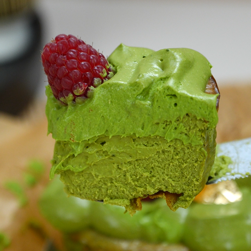 Decadent Matcha Basque Cheesecake